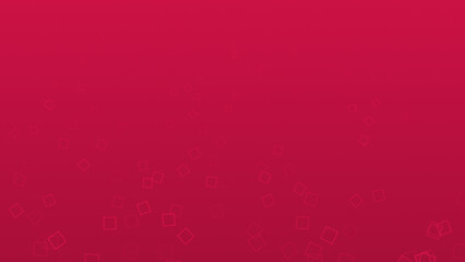 Magenta red color squares floating upwards simple geometrical minimal background
