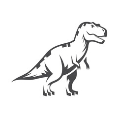 Monochrome of a Tyrannosaurus Rex on White Background