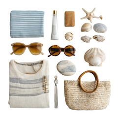 Beach vacation items