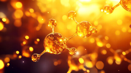 Abstract representation of gold molecules forming into a bar, symbolizing the purity and intrinsic value of gold