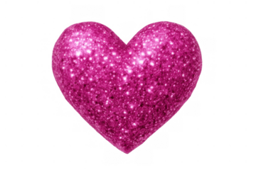 Pink glitter heart creating a festive symbol for love, romance, and valentine's day celebrations