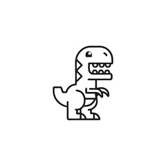 Outline of a Cartoon Dinosaur on a White Background