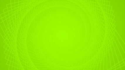 Lime green color complex pattern slowly rotating tunnel background, futuristic loop able background