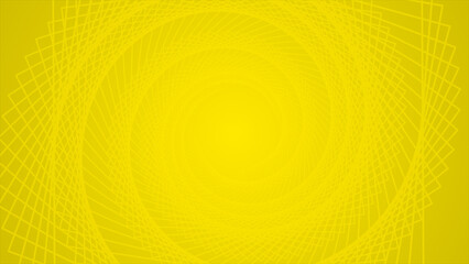 Yellow color complex pattern slowly rotating tunnel background, futuristic loop able background