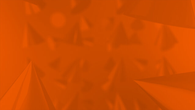 Orange color 3d shiny cone shapes slowly rotating 3d geometrical abstract background