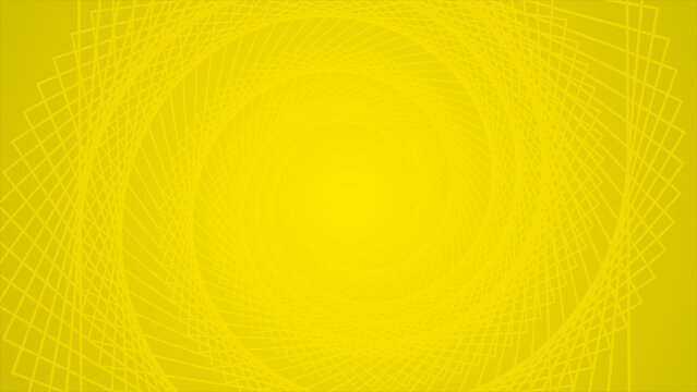Yellow color complex pattern slowly rotating tunnel background, futuristic loop able background