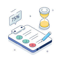 Educational report concept illustration, student performance review