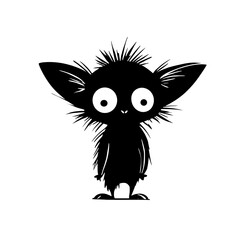 Fototapeta premium Aye-aye. Aye-aye simple black and white line art vector logo