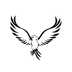 Obraz premium Osprey. Osprey simple black and white line art vector logo