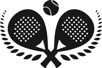 Padel Racket Sports Laurel Emblem