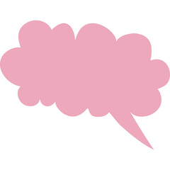 Pink Speech Bubble With Transparent Background For Communication And Dialogue