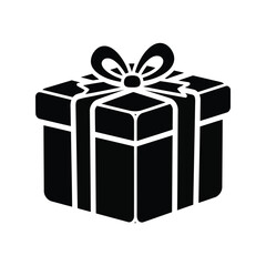 Festive gift box with ribbon and bow icon vector illustration for celebration and holidays isolated on white background