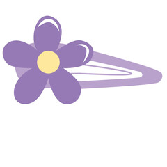 Purple hair clip with flower accent, ideal for feminine, spring, or garden-themed decoration and scrapbook layouts.