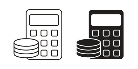 Budget icon with glyph and line. black vector icons for Web UI