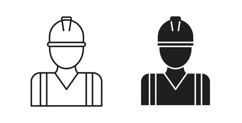 Builder icon with glyph and line. black vector icons for Web UI