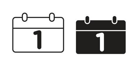 Calendar day icon with glyph and line. black vector icons for Web UI