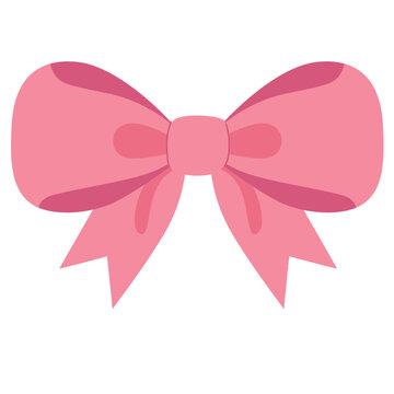 Soft pink bow with curved ends, perfect for romantic, spring, or pastel-themed scrapbook and card designs.