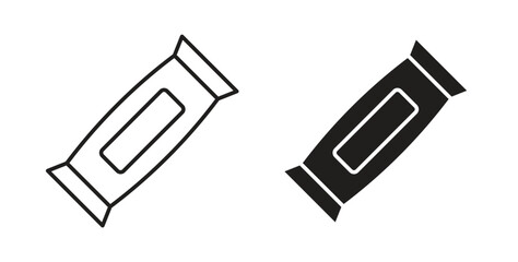 Candy-bar icon with glyph and line. black vector icons for Web UI