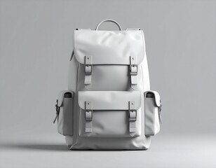Versatile white adventure backpack, a sophisticated and practical accessory for urban exploration and outdoor journeys