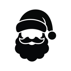Santa claus silhouette icon festive christmas holiday greeting vector graphic isolated on white background