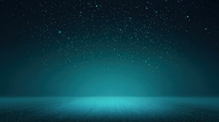 Fototapeta premium Teal Starry Sky: Elegant Abstract Background with Glittering Particle Texture