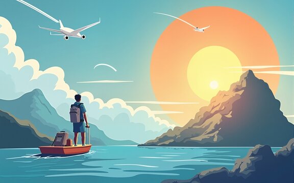 Travel Flyer or Poster Template design layout, Travel agency flyer vector posters for business. High quality