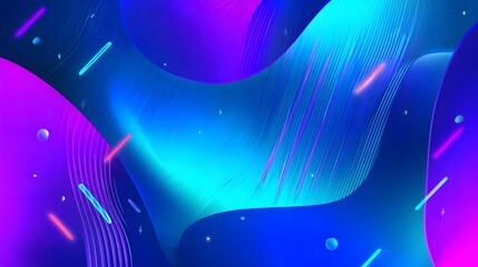 Vibrant neon shapes create a futuristic digital background design concept artwork