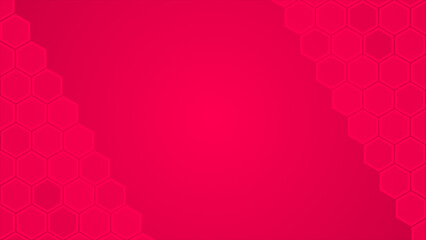 Magenta red color hexagonal shaped tiles futuristic geometrical pattern background