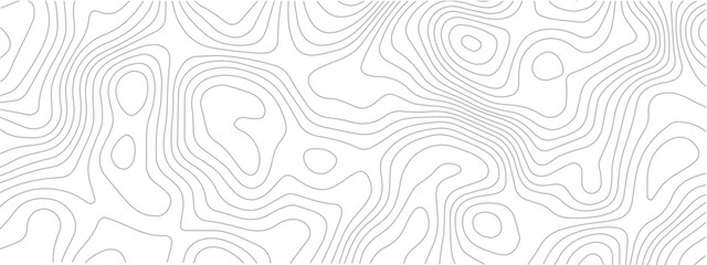 Topographic map seamless pattern contour lines on white background vector illustration for geography or cartography design