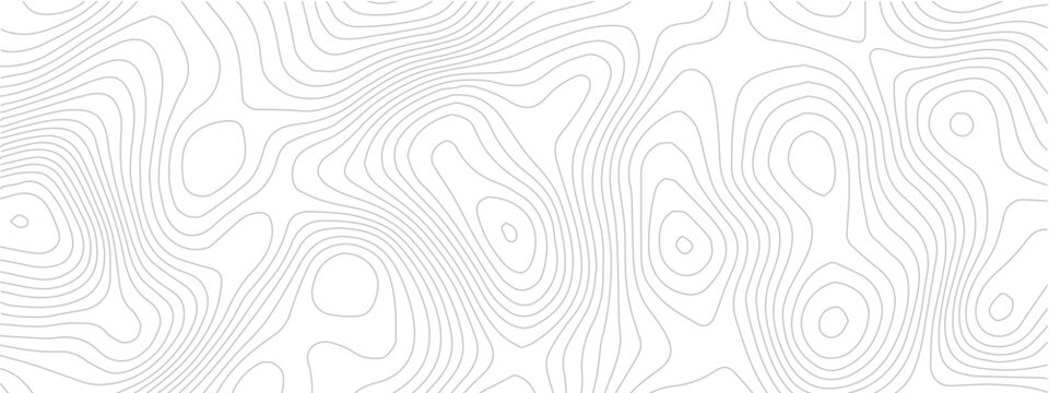 Topographic map seamless pattern contour lines on white background vector illustration for cartography and geography themes
