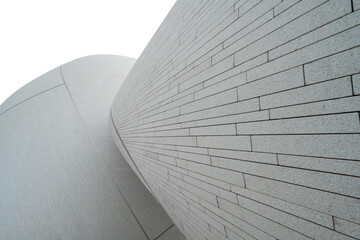 Modern Curved Architecture on white background