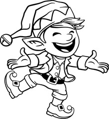 Christmas elf Santa Claus helper cartoon character illustration