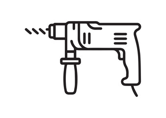 Electric drill Line art Vector design