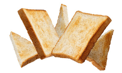 crispy golden toast slices ready for breakfast, brunch, or snack, perfect for advertising food products, cafes, or restaurant promotions with culinary focus