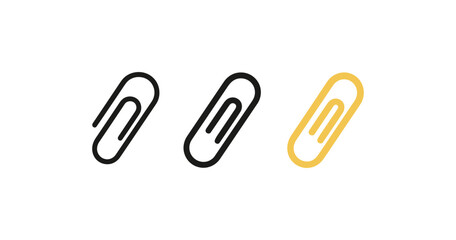 Obraz premium Minimalist paperclip set in flat design featuring three color variations