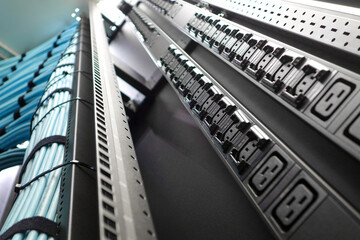 Modern Server Rack with Power Distribution