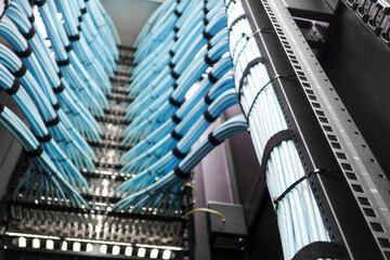 Data Center Rack with Organized Cables