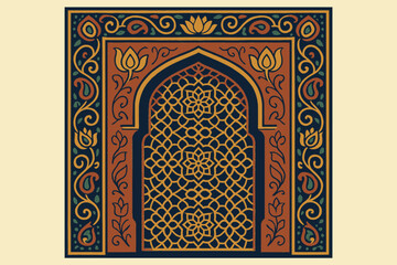 middle eastern decor print, traditional moorish design, 