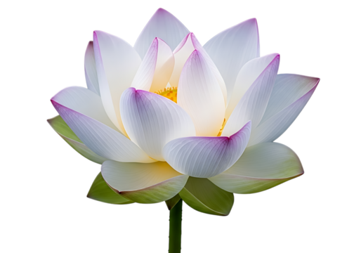 Close up of a beautiful lotus flower isolated on transparent background