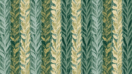 Seamless floral pattern with green leaves, vector illustration for fabric, wallpaper, or textile design.