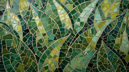 Seamless vector art illustration of an abstract green leaf pattern texture for nature wallpaper or fabric surface design backdrop.