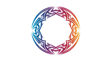 Abstract circular gradient tribal art design with unique decorative symmetry illustration