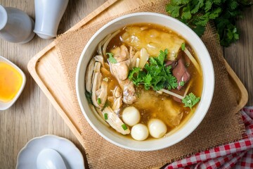 fish maw soup in a white bowl