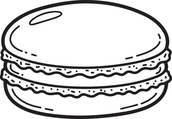 Macaron Cookie Icon with Dotted Filling macaroon dessert