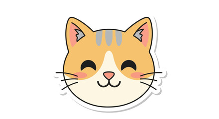 Adorable cartoon cat face with cute and gentle expression perfect for creative projects like