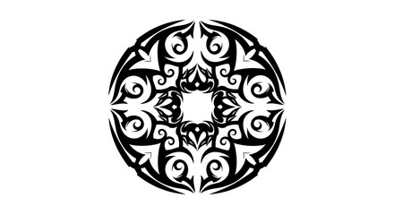 Tribal Tattoo Design Featuring Intricate Swirls and Geometric Shapes for Art Applications