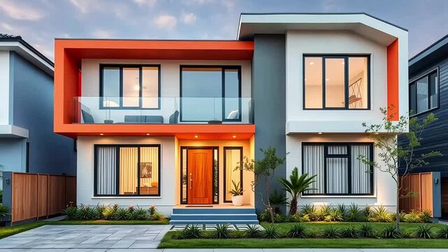 Modern house architecture design home building exterior residential property real estate contemporary luxury facade urban lifestyle