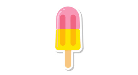 Whimsical ice pop illustration with dual-flavor design and vibrant color palette representing