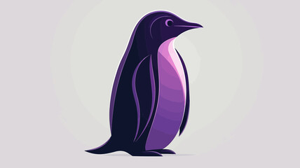 Stylized Gradient Penguin Illustration with Sleek Lines and Modern Aesthetic