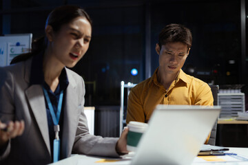 Business team sitting stress and worried problems from working in the office.